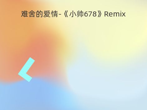 难舍的爱情-《小帅678》Remix