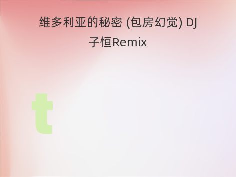 维多利亚的秘密 (包房幻觉) DJ子恒Remix