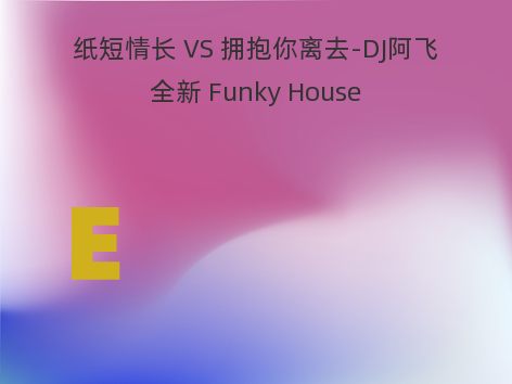 纸短情长 VS 拥抱你离去-DJ阿飞全新 Funky House