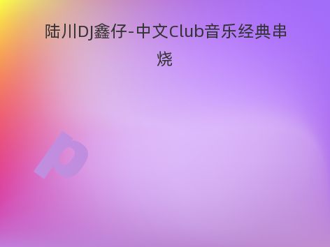 陆川DJ鑫仔-中文Club音乐经典串烧