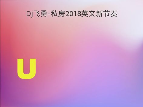 Dj飞勇-私房2018英文新节奏