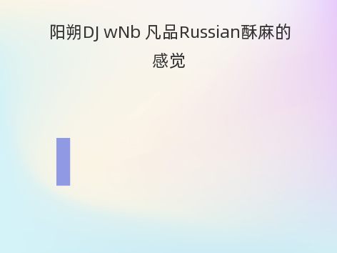 阳朔DJ wNb 凡品Russian酥麻的感觉