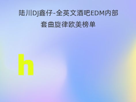 陆川DJ鑫仔-全英文酒吧EDM内部套曲旋律欧美榜单