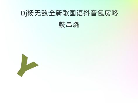 Dj杨无敌全新歌国语抖音包房咚鼓串烧