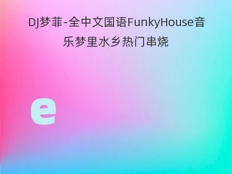 DJ梦菲-全中文国语FunkyHouse音乐梦里水乡热门串烧