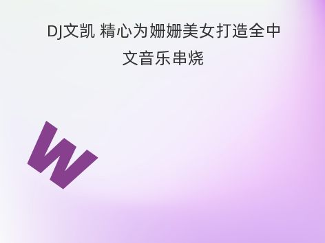 DJ文凯 精心为姗姗美女打造全中文音乐串烧