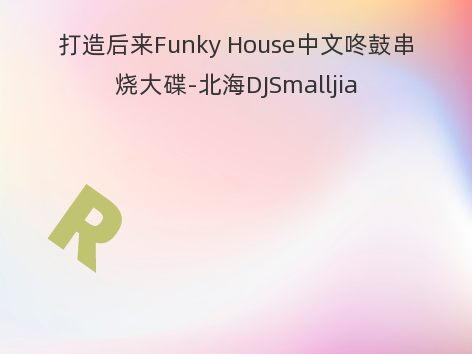 打造后来Funky House中文咚鼓串烧大碟-北海DJSmalljia