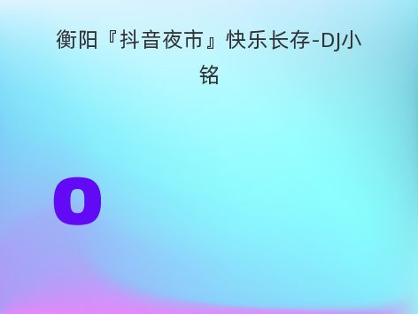 衡阳『抖音夜市』快乐长存-DJ小铭