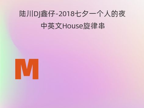 陆川DJ鑫仔-2018七夕一个人的夜中英文House旋律串